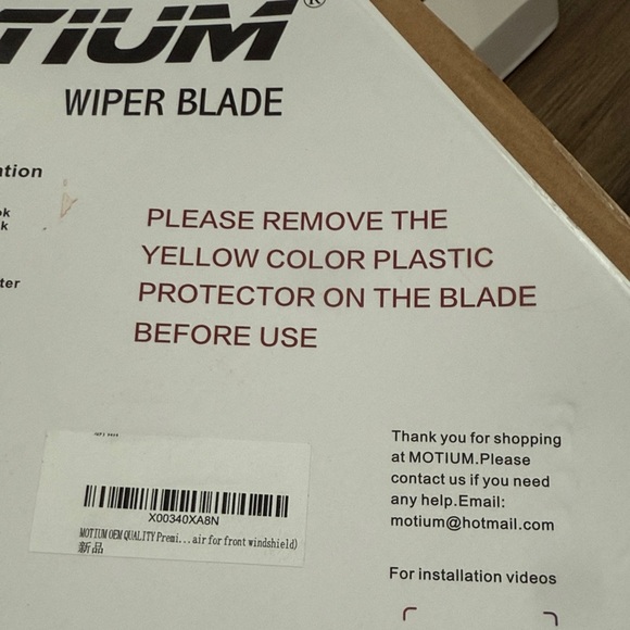 Motium Wiper Blades Pair for Front Windshield 26” + 16” J Hook - Picture 6 of 8